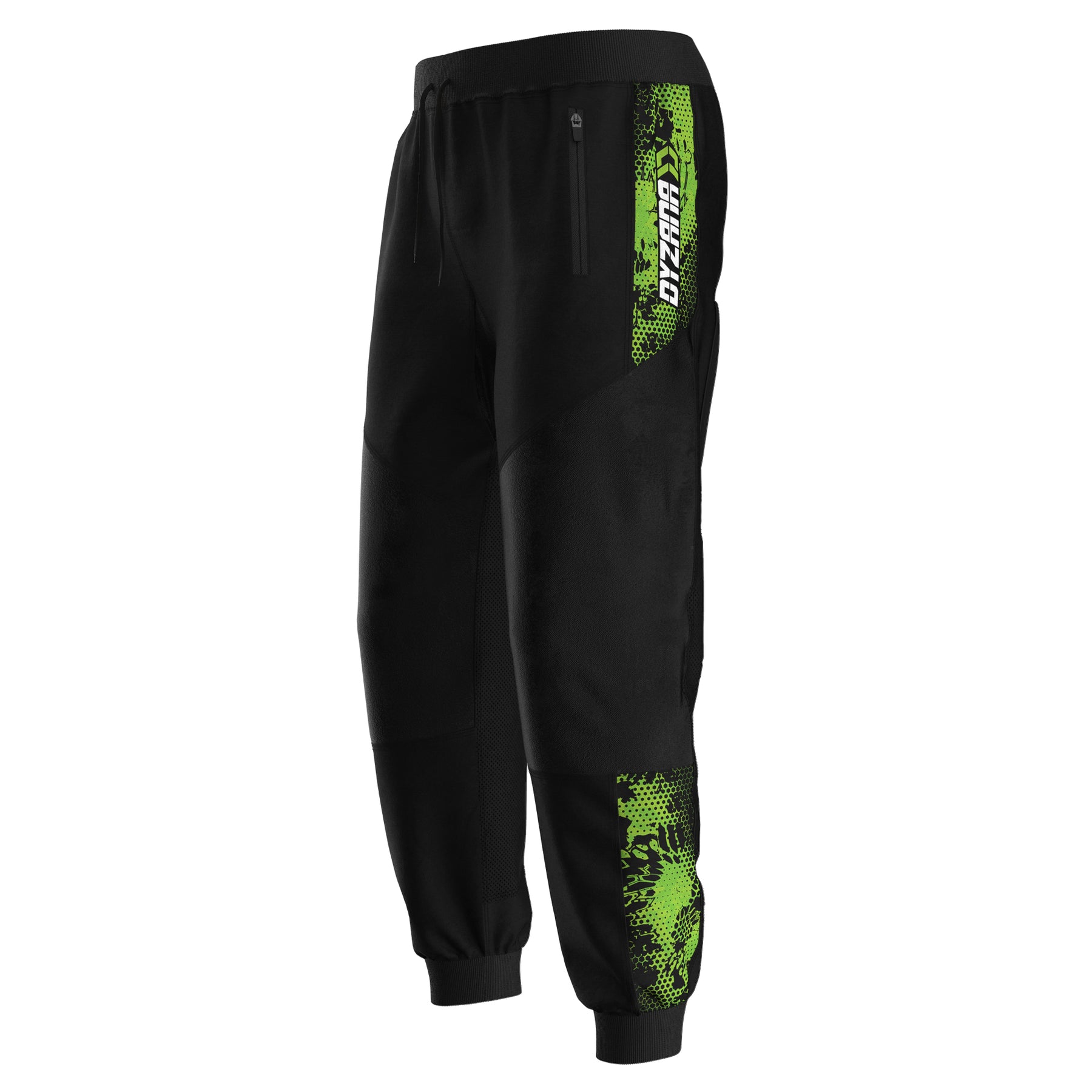 Black and lime online green joggers